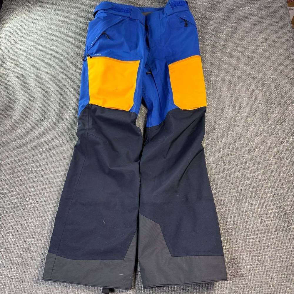 Orage Snow Pants Mens 30 Blue Yellow Colorblock Technical Ski Snowboard Pockets